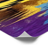 Lila und gelbe Baumreflexion am Friedlichen See Poster (Ecke)