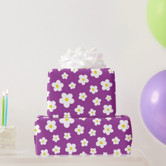Lila und gelbe Blume  Geschenkpapier (Partygeschenke)