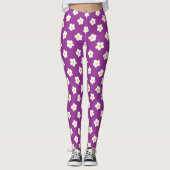 Lila und gelbe Blume Leggings (Vorderseite)