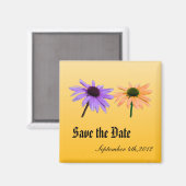 lila und gelbe Blume, Save the Date Magnet (Vorderseite/Rückseite)