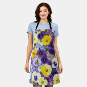 Lila und gelbe Blume Schürze (Getragen)