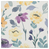 Lila und gelbe Blume Stoff (Nahaufnahme)