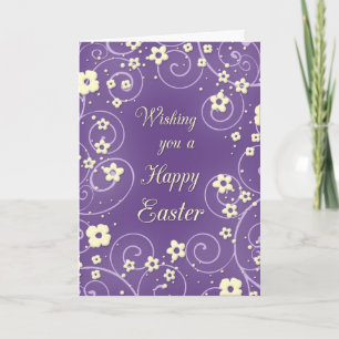 Lila und gelbe Blumen Happy Oaster Card Feiertagskarte