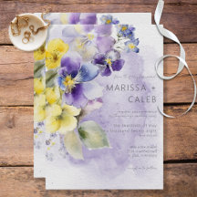 Lila und gelbe Blumen Moderne Hochzeit
