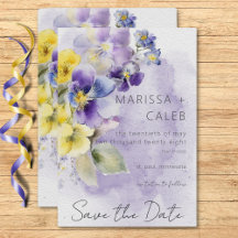 Lila und gelbe Blumen Moderne Hochzeit