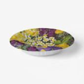 Lila und gelbe Blumen Pappteller (Gewinkelt)