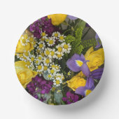 Lila und gelbe Blumen Pappteller (Vorderseite)