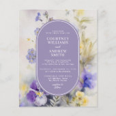 Lila und gelbe Blumen zum Hochzeitsempfang (Vorderseite)