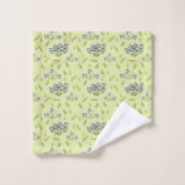 lila und gelbe Blumenmuster Badhandtuch Set (Waschlappen)