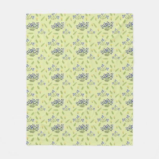 lila und gelbe Blumenmuster Fleecedecke (Vorderseite)