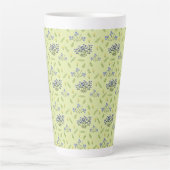 lila und gelbe Blumenmuster Milchtasse (Vorderseite)