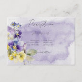 Lila und gelbe Blüte Moderne Empfang Begleitkarte (Vorderseite)