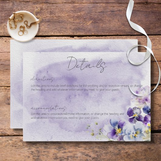 Lila und gelbe Blüten - Details Begleitkarte