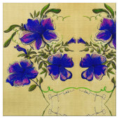 Lila und gelbe Blüten Stoff (Nahaufnahme)