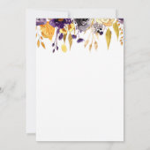 Lila und gelbe Boho Chic Einladung (Rückseite)