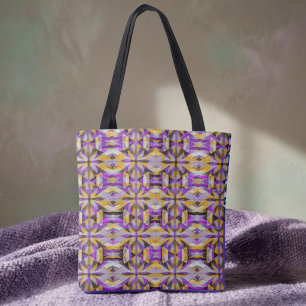 Lila und gelbe Diamant-Geometrie Tasche