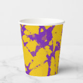 Lila und gelbe Gefärbte Krawatte Pappbecher (Rückseite)