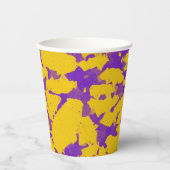 Lila und gelbe Gefärbte Krawatte Pappbecher (Vorderseite)