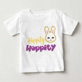 LILA UND GELBE HIPPITY HOPPITY WHITE EASTER BUNNNY BABY T-SHIRT