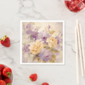 Lila und gelbe Hübsche Blume Serviette (Beispiel)