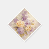Lila und gelbe Hübsche Blume Serviette (Ecke)