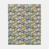Lila und gelbe Ire / Blumenriesen Fleecedecke (Vorderseite)