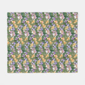 Lila und gelbe Ire / Blumenriesen Fleecedecke (Vorderseite (Horizontal))