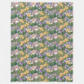 Lila und gelbe Ire / Blumenriesen Fleecedecke (Vorderseite)