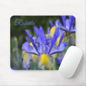 Lila und gelbe Iris *Personalisieren* Mousepad (Mit Mouse)
