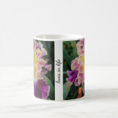 Lila und gelbe Iris-Tasse Kaffeetasse (Mittel)