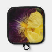 Lila und gelbe Irisblüte Topflappen (Vorderseite)