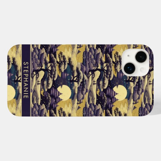 Lila und gelbe japanische Landschaft Case-Mate iPhone Hülle (Rückseite (Horizontal))