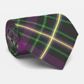 Lila und gelbe Karierte Männerschuhe Krawatte (Gerollt)