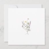 Lila und gelbe Kleine in der Blütendusche Einladung (Rückseite)