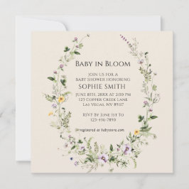 Lila und gelbe Kleine in der Blütendusche Einladung