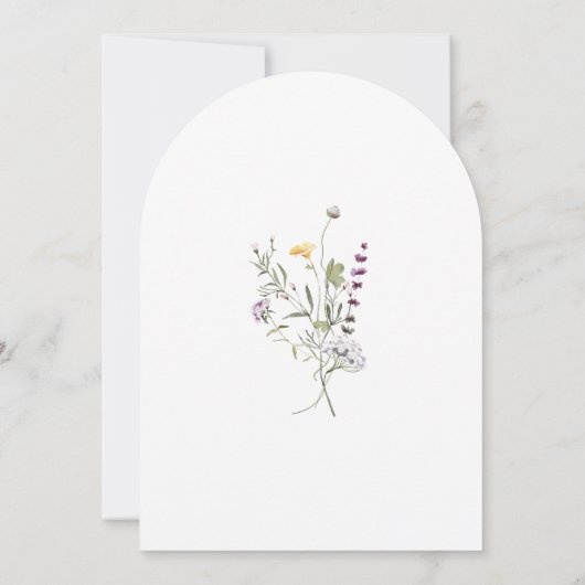 Lila und gelbe Kleine in der Blütendusche Einladung (Rückseite)