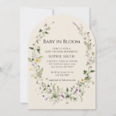 Lila und gelbe Kleine in der Blütendusche Einladung (Vorderseite)