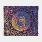 Lila und gelbe Mandala: handgezeichnet Design Fleecedecke (Vorderseite (Horizontal))