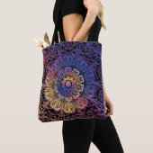 Lila und gelbe Mandala: handgezeichnet Design Tasche (Von Nahem)