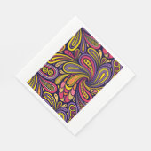 Lila und gelbe Paisley Serviette (Ecke)