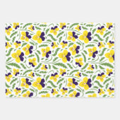 Lila und gelbe Pansey-Blume Geschenkpapier Set (Vorderseite)