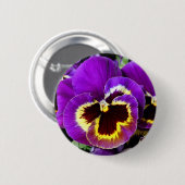 Lila und gelbe Pansy-Blume Button (Vorne & Hinten)
