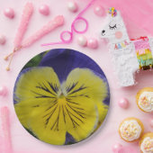 Lila und gelbe Pansy-Blume Pappteller (Party)
