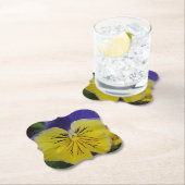 Lila und gelbe Pansy-Blume Untersetzer (Vor Ort)