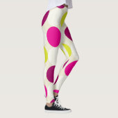 Lila und gelbe Polka-Punkte Leggings (Rechts)
