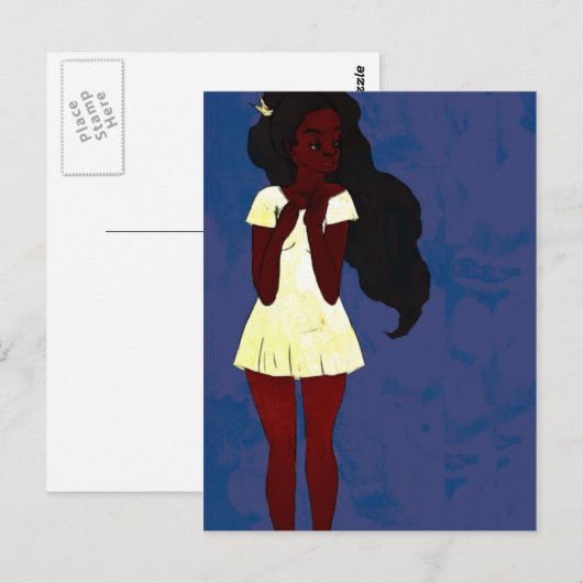 Lila und gelbe Postkarten (Vorne/Hinten)