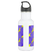 Lila und gelbe Raute, Pferde, Pferde Edelstahlflasche (Rückseite)