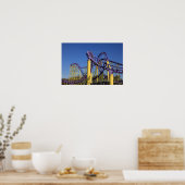 Lila und gelbe Rollbahn-Untersetzer Poster (Küche)