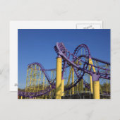 Lila und gelbe Rollbahn-Untersetzer Postkarte (Vorne/Hinten)