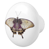 Lila und gelbe Schmetterlinge mit langen Hintenflü Keramikknauf (Rechts)